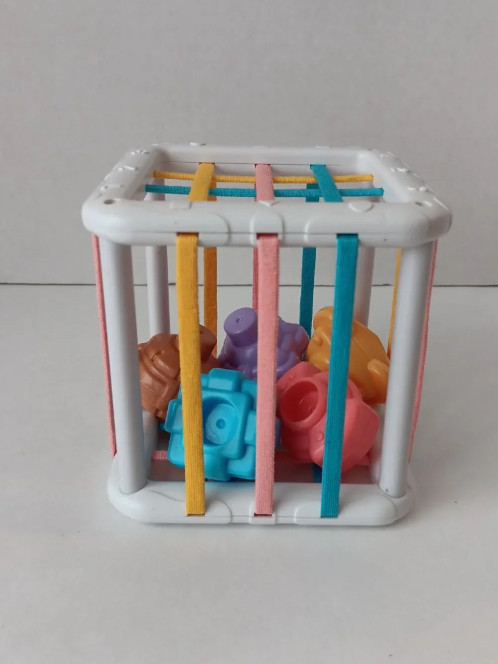 Baby Montessori Shape Sorter Cube Rainbow Colorful Blocks Educational Game Toy